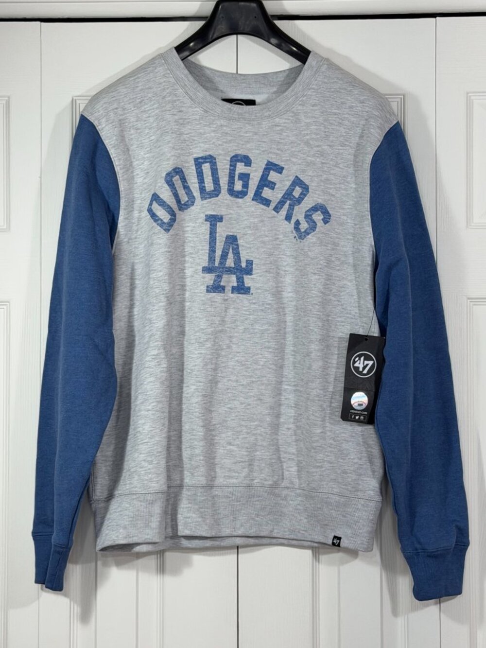 '47 Brand LA Dodgers Crew Neck Sweatshirt - Gray/Blue - NEW NWT